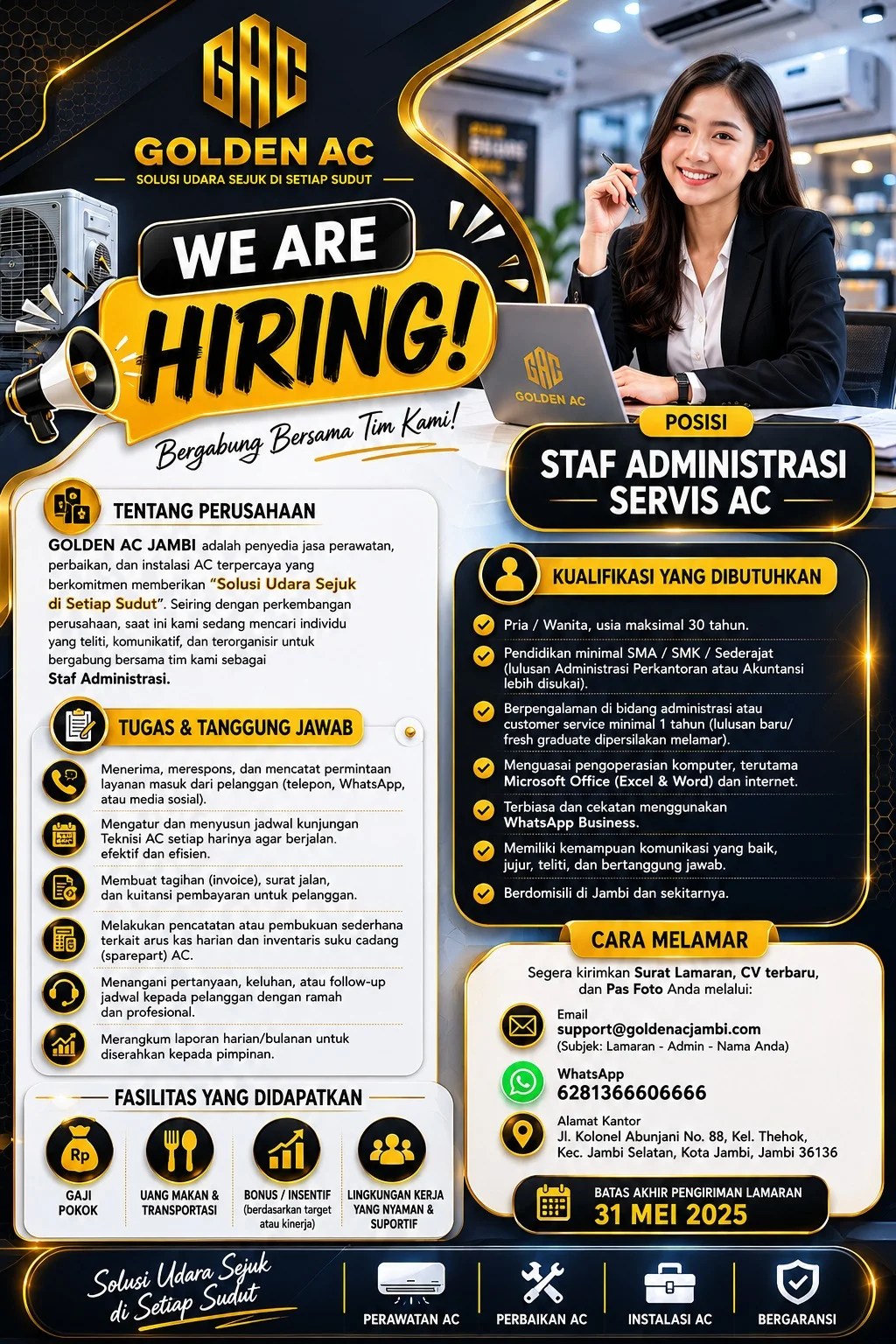 Staf Administrasi Servis AC